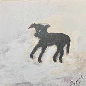 Black Dog Canvas Art Print